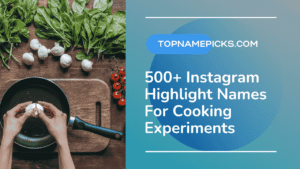 Instagram Highlight Names For Cooking Experiments